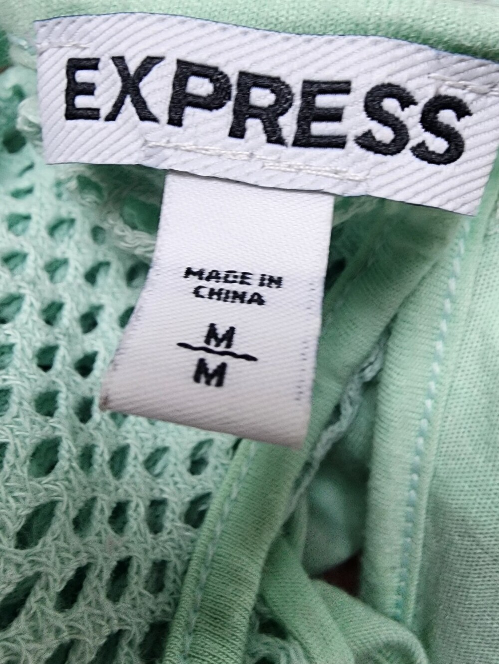 Express Mint Green Mesh Back Racerback Tank Top - Picture 7 of 7